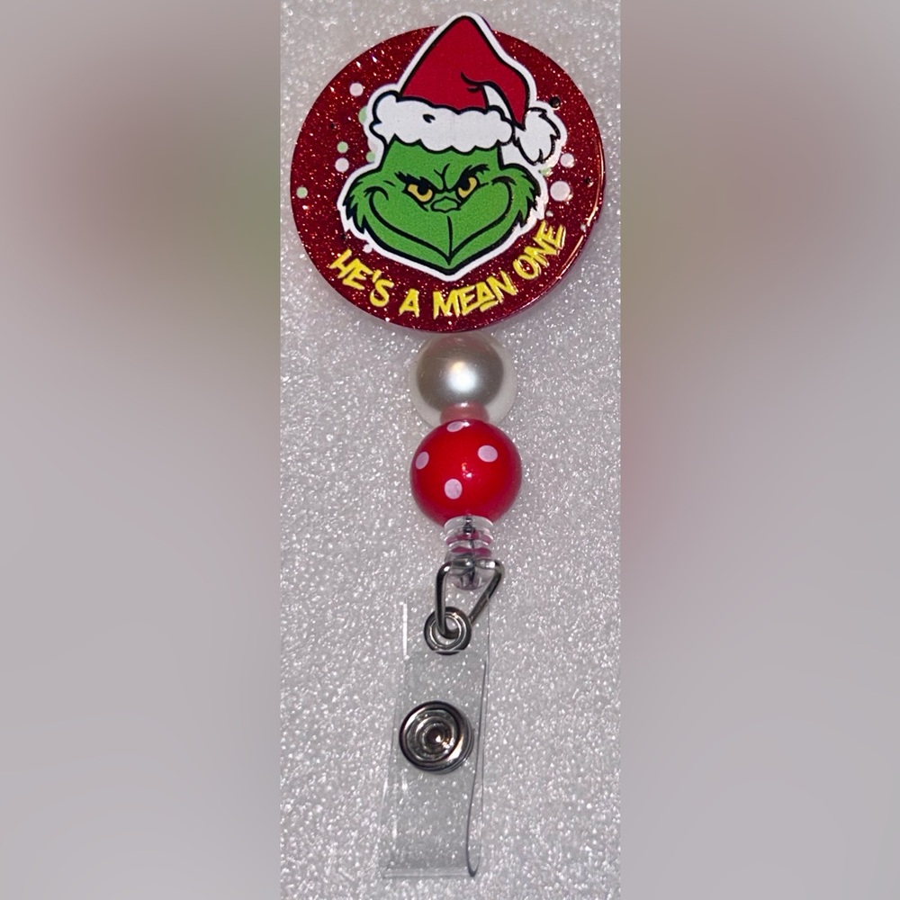 Grinch Retractable ID Badge Holder